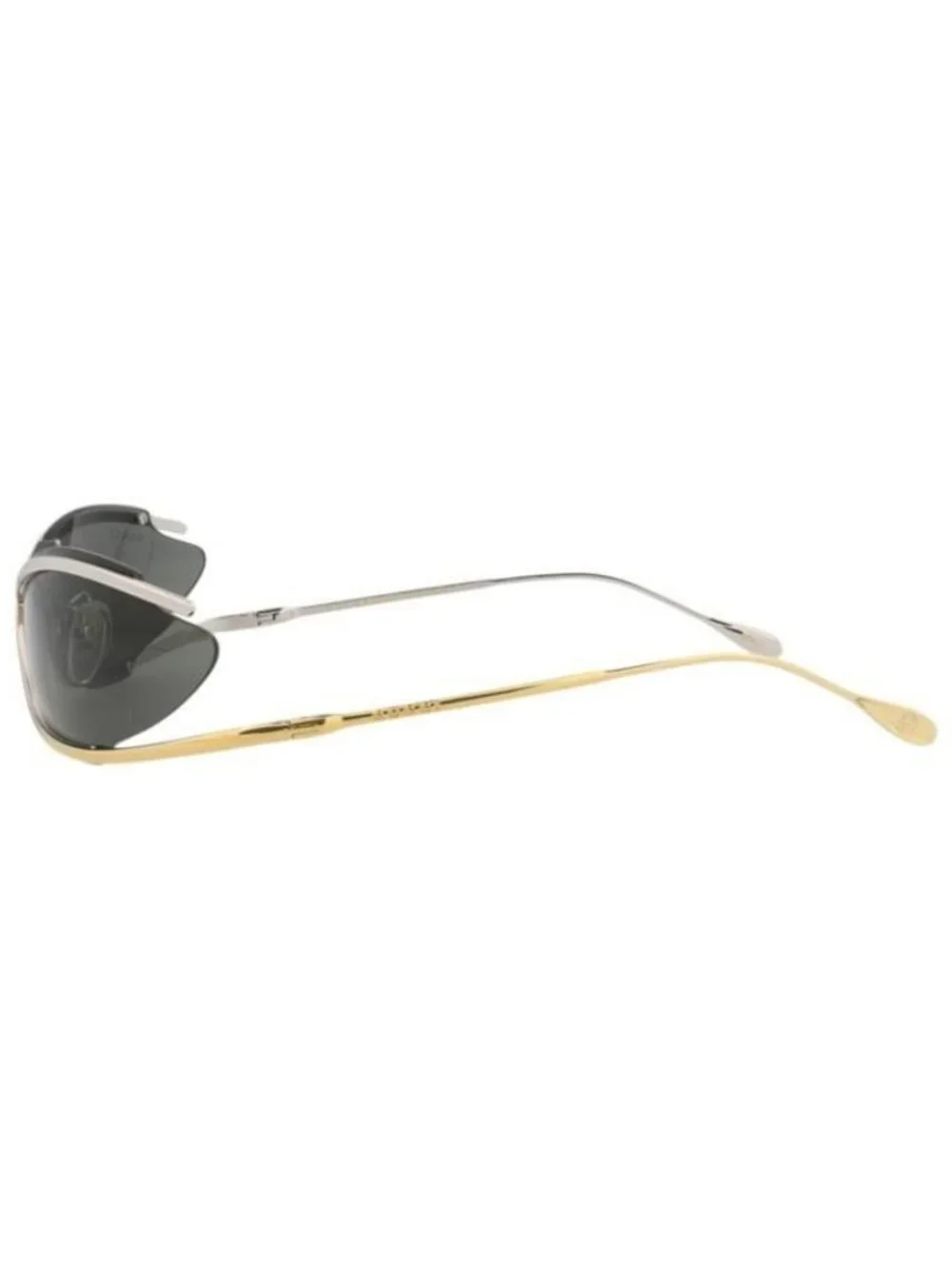 New Gucci Mens Shield/Wrap Gold Gold Grey Fashion Designer Sunglasses